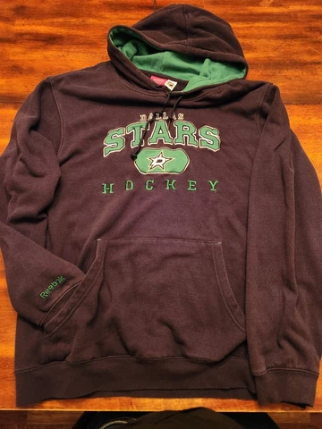 Dallas Stars Hoodie Pull over Sweatshirt Reebok Face Off Collection XL L NHL Cover
