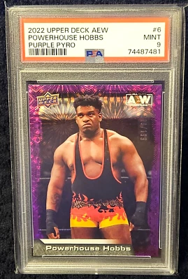 2022 Upper Deck AEW #6 Powerhouse Will Hobbs Purple Pyro Parallel 120/199 PSA 9 - Image 1 of 2