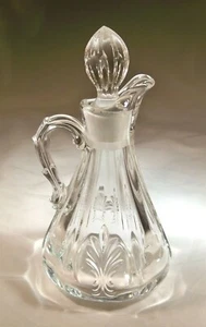 FOSTORIA GLASS CO. BAROQUE #2496 5-1/2" TALL 3-1/2 OUNCE OIL BOTTLE & STOPPER! - Picture 1 of 3