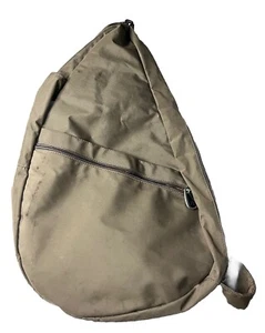 Ameribag Healthy Back Brown Nylon Crossbody Sling Bag Zip Pockets Adjustable EUC - Picture 1 of 6