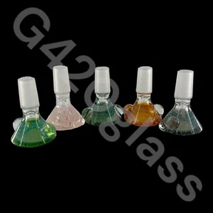 14mm Slime Funnel Bowl with ear beads Hookah Water Pipe Glass Bong Smoking Pipe - Picture 1 of 8