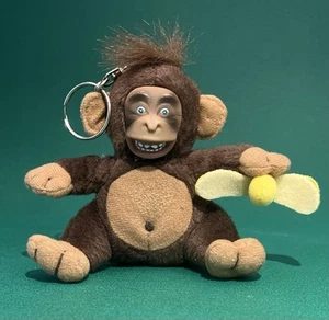 Vintage Just For Laughs CRAZY Monkey Plush Keychain 4”, Tested and Works - Picture 1 of 3