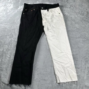 Pantalones de mezclilla Levis 501 para hombre *30x30* color dividido negro blanco dobladillo deshilachado pierna recta nuevos con etiquetas - Imagen 1 de 15
