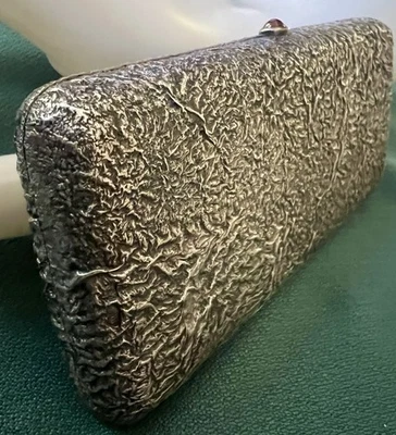 FANTÁSTICO BOLSO CLUTCH DE COLECCIÓN PRUEBAS RUSAS PLATA VINTAGE PULSADOR 312 GRAMOS Foto 1 de 4
