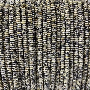 2x5 mm Natürliche Facettierte Dalmatiner Jaspis Rondelle Zwischenring Perlen für Schmuckherstellung - Bild 1 von 6
