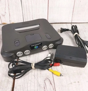 Nintendo 64 - N64 Console w/ Power + A/V Cables Normal Jumper Pak TESTED WORKING - Picture 1 of 14