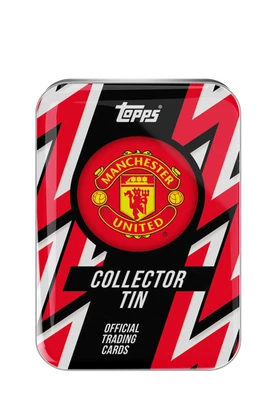 SJAY2K TRADING CARDS 2025-26 Topps Manchester United Soccer Collector Tin