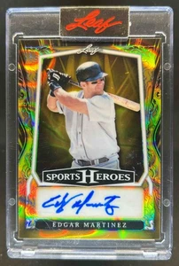2025 Leaf Metal Sports Heroes Edgar Martinez Auto Lava Gold #1/1 - Picture 1 of 2