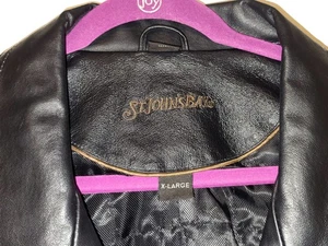 St. John's Bay Black Leather Zip-Up Jacket Size XL button cuff. - Picture 1 of 6