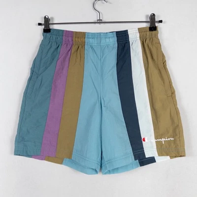Champion Nylon Warm Up Mesh Lining Shorts Mens Color Block Stripe‎ Small Summer - Image 1 of 4