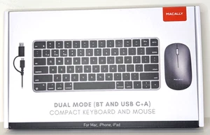Macally Dual Mode (BT & USB-C/A) Compact Keyboard and Mouse for Mac, Space Gray - Picture 1 of 3