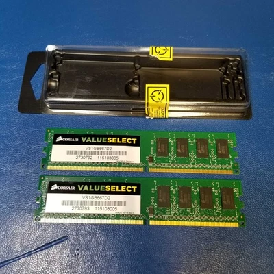 Corsair ValueSelect 2x1GB DDR2 667MHz DIMM Desktop Memory Module VS1GB667D2 Set - Image 1 of 4
