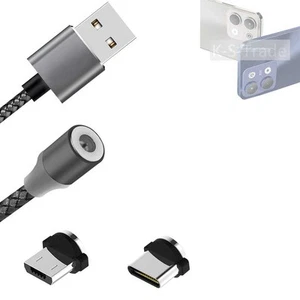Magnet-Lade-Kabel für Lava Storm Lite mit USB-Typ C und Micro-USB-Anschluss - Afbeelding 1 van 6