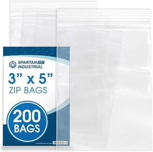 Spartan Industrial - 3” X 5” (200 Count) 2 Mil Clear 3&quot; X 5&quot;,  - Picture 1 of 7