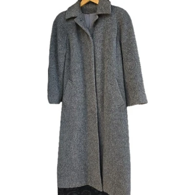 Womens Regency Wool Trench Coat Gray Silky Lining XL Vintage USA Bonwit Teller - Image 1 of 4