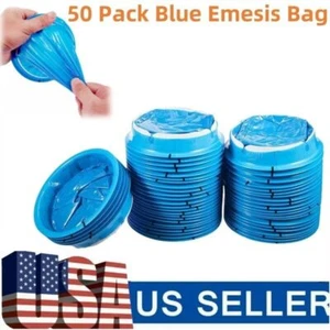 50 Pack Blue Emesis Bag Disposable Vomit Bag Aircraft Barf Bags Car Sickness Bag - Picture 1 of 19