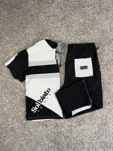 Solbiato Sport Black White Track Suit Big Logo Zip Pocket Size Large - Picture 1 of 24