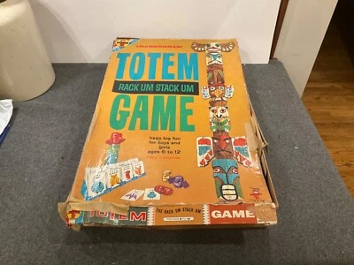 Vintage 1962 Transogram Totem Rack Um Stack Um Game W/￼ Instructions COMPLETE - Image 1 of 4
