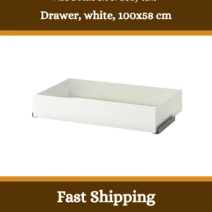 IKEA KOMPLEMENT Schublade weiß mit Schienen - passend für 100x58cm Rahmen Kleiderschrank - Bild 1 von 4