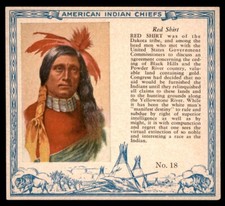 1954 T129 Red Man American Indian Chiefs #18 Red Shirt EX/MT
