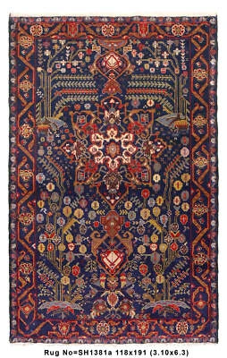 Alfombra de lana hecha a mano afgana floral tribal 4x6' # SH1381 Foto 1 de 4