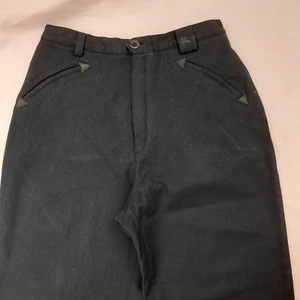 Burberrys 70sTapered Leg Tailored Pants Woman's 40 Medium Green 100% Merino Wool - Picture 1 of 16