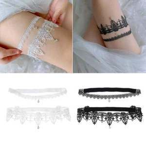 Giarrettiera matrimonio 2 pezzi lingerie gambe cerchi fasce elastiche in pizzo - Foto 1 di 1