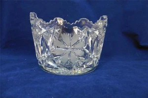 Vintage/Antique AMERICAN BRILLIANT Cut Glass Butter Tub Mayo Ice Bucket - Imagen 1 de 1