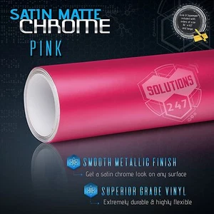 Satin Matte Chrome High Metallic Vinyl Film Wrap Sticker Bubble Free Air - PINK - Bild 1 von 8