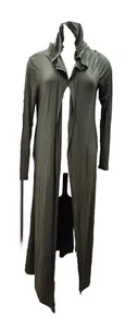 Isaac Liev Olive Green Long Sleeve Duster Cardigan With Pockets And Hood Women's - Picture 1 of 5