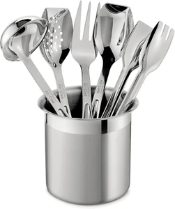All-Clad Specialty Stainless Steel Kitchen Gadgets 5 Piece Tool Set with Caddy K - Picture 1 of 12