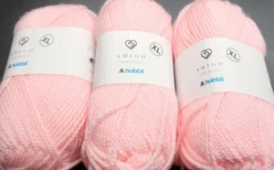 3 SKEINS/BOLAS DE HILO AMIGO XL - COLOR #47 DELICADA ROSA - Imagen 1 de 4
