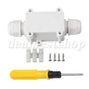 White Outdoor Mini Cable Wire Junction Box IP68 2 Way 450V - Picture 1 of 9