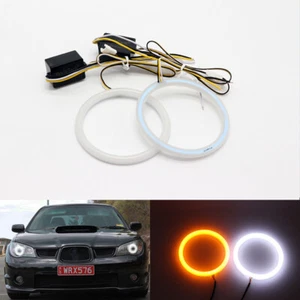 para Subaru Impreza 2006 2007 Blanco y Ámbar LED Ojo de Ángel Kit Halo Anillo Faro - Imagen 1 de 7