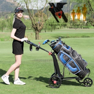 Foldable 3 Wheel Push Pull Golf Club Cart Trolley Buggy Golf Accessories w/brake - Picture 1 of 9