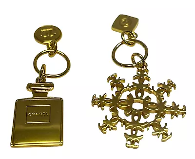 Chanel Charm Gold Tone Collectable Snowflake & Bottle Logo Charm Limited Edition - Image 1 of 4