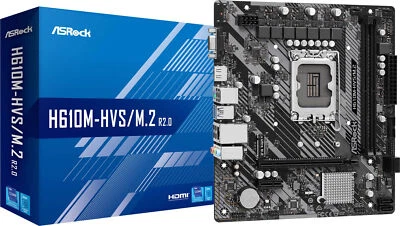 Asrock H610M-HVS/M.2 R2.0 Intel H610 Socket LGA 1700 Micro ATX DDR4 Motherboard - Image 1 of 2