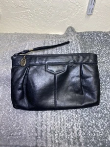 Women’s Clutch *VINTAGE* Etra Black Leather Wristlet  - Picture 1 of 11