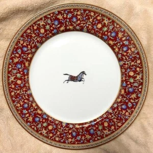 HERMES Cheval d'Orient Dinner Plate Tableware Dish Animal Floral Auth New 26 cm - Picture 1 of 6