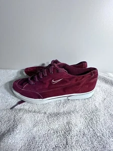 Vintage 1998 Nike GTS Burgundy Velvet Skate Shoes Sneakers (Size Women's 10) - Picture 1 of 8