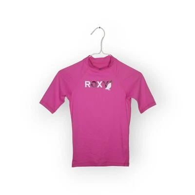 Roxy swim shirt rashguard pink short sleeves girl's size 12/ L - Изображение 1 из 3