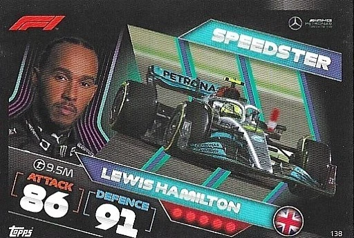2022 Topps F1 Turbo Attax - Speedster Lewis Hamilton #138 - Image 1 of 1