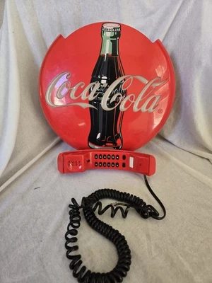 Vintage Coca Cola Wall or Table Phone 1996 Round Red Retro Kitchen 12" - Image 1 of 4