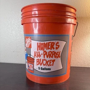Home Depot Homer's All Purpose Bucket Homer Utility Orange 5 Gallon Made In USA - Picture 1 of 11