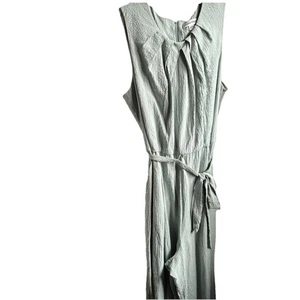 Mono para mujer Calvin Klein 12 verde cuello en V corbata delantera pierna ancha recortada (NUEVO) bolsillo - Imagen 1 de 8