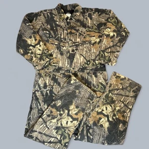 Vintage Wolf Mountain Huntswear Coveralls Mens XL Mossy Oak Insulated USA 90s - Picture 1 of 12