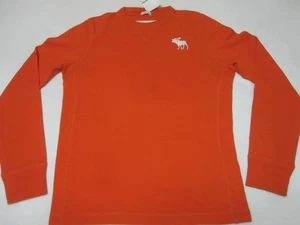 Vintage Abercrombie & Fitch Muscle Fit Moose Logo Thermal Shirt (Orange | Large) - Picture 1 of 22