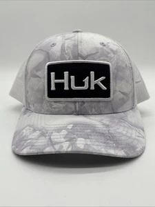 Sombrero Huk Gorra Snapback Blanco Gris Camuflaje Pesca Rendimiento Malla Camionero Parche - Imagen 1 de 6