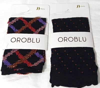 LOTE DE 2 Calcetines Oroblu Mujer Negro Violeta Transparente 40 50 DEN Talla Única NUEVO Foto 1 de 4