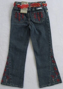 NWT Bongo Girls Blue Jeans with Red & Silver(Size 4) NEW - Picture 1 of 5